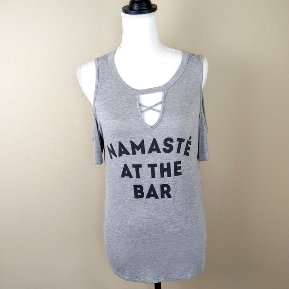 Alya Cold Shoulder "Namaste at the Bar" Tshirt